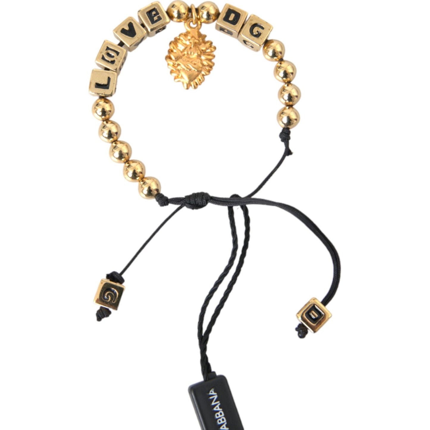 Dolce & Gabbana Gold Beaded LOVE DG Charm Fashion Bracelet Dolce & Gabbana