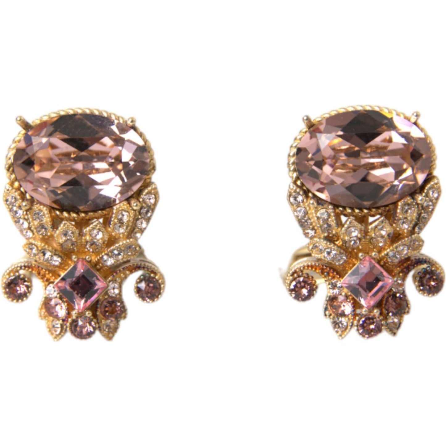 Dolce & Gabbana Gold Tone 925 Sterling Silver Crystal Cufflink Cufflinks Dolce & Gabbana