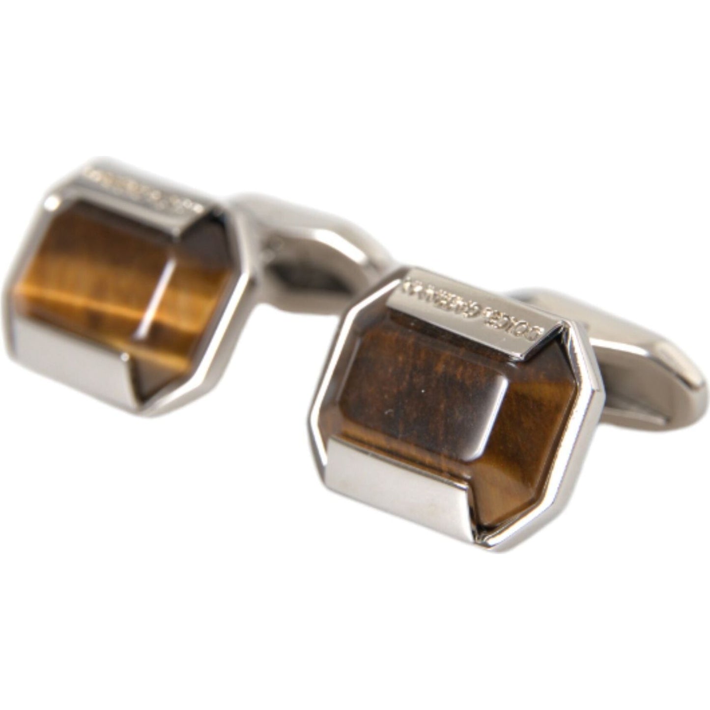 Dolce & Gabbana Silver Plated Brass Pin Crystal Cufflinks Dolce & Gabbana