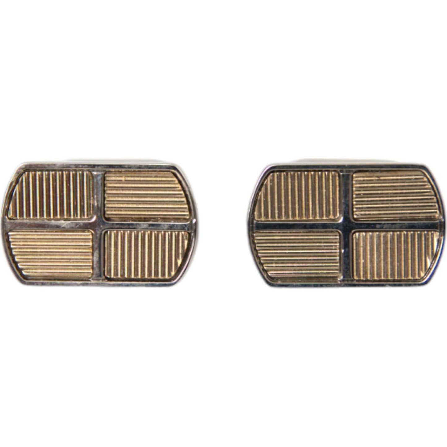 Dolce & Gabbana Silver Gold Plated Metal Brass Pin Cufflinks