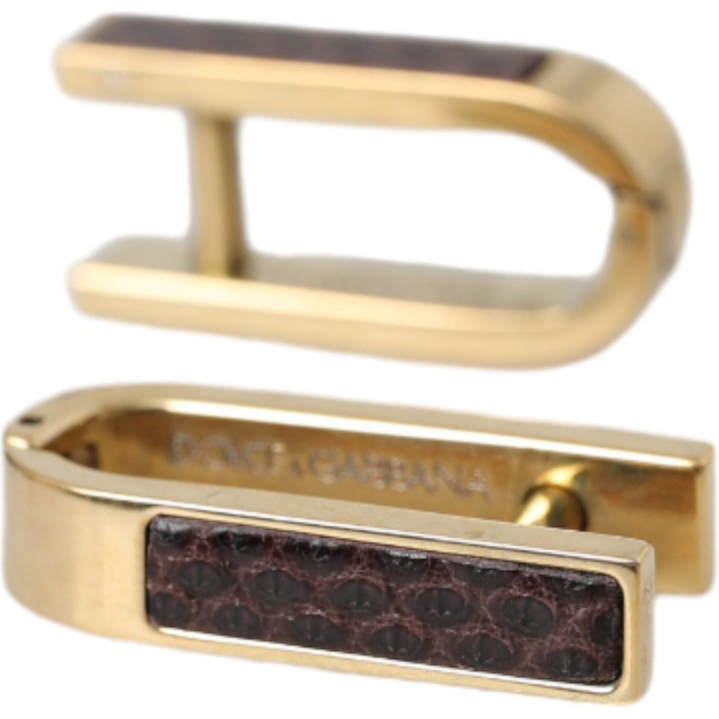 Dolce & Gabbana Gold Plated Metal Brass Pin Men Cufflinks Dolce & Gabbana