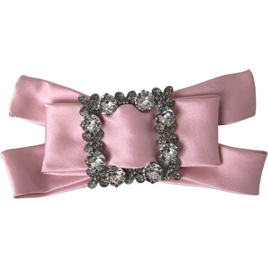 Dolce & Gabbana Pink Satin Crystal Jewelry Brooch Hair Pin Dolce & Gabbana