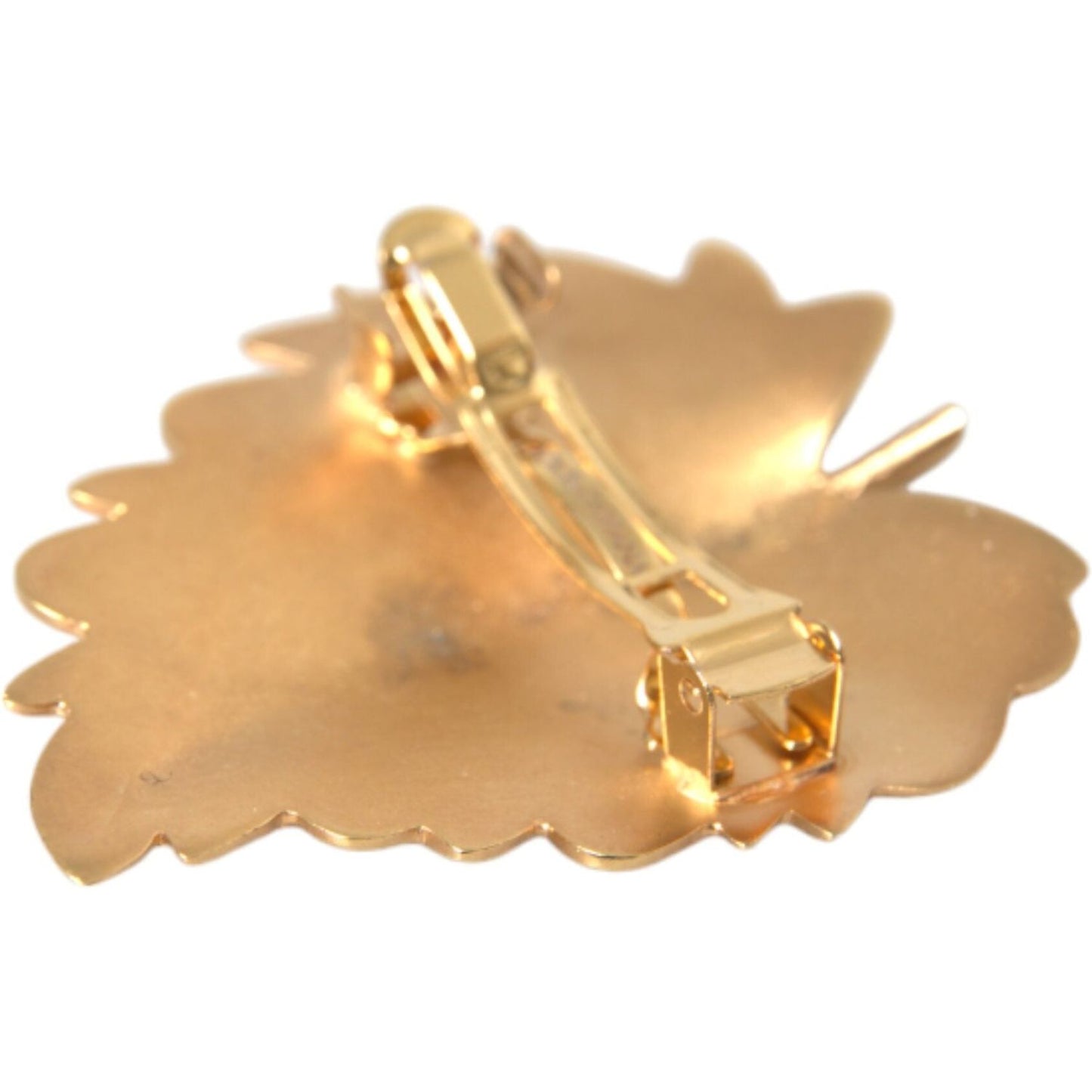 Dolce & Gabbana Gold Brass Leaf Embellished Jewelry Brooch Hair Pin Dolce & Gabbana