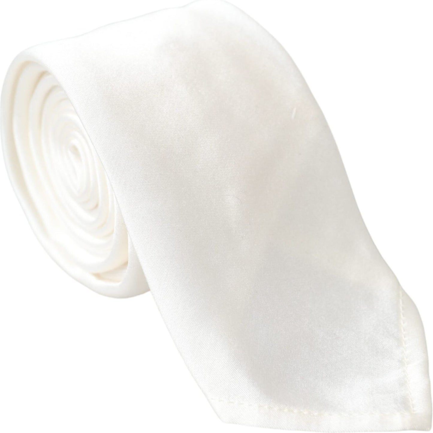 Dolce & Gabbana White Silk Blend Adjustable Tie Men Dolce & Gabbana