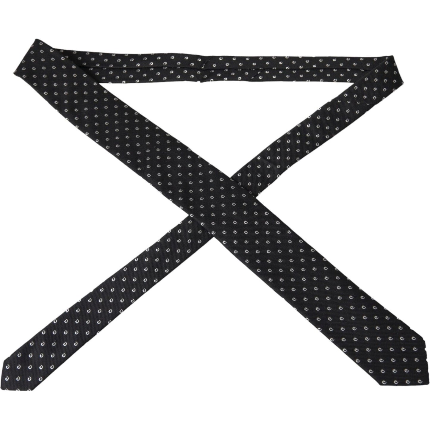 Dolce & Gabbana Black Logo Cotton Blend Adjustable Tie