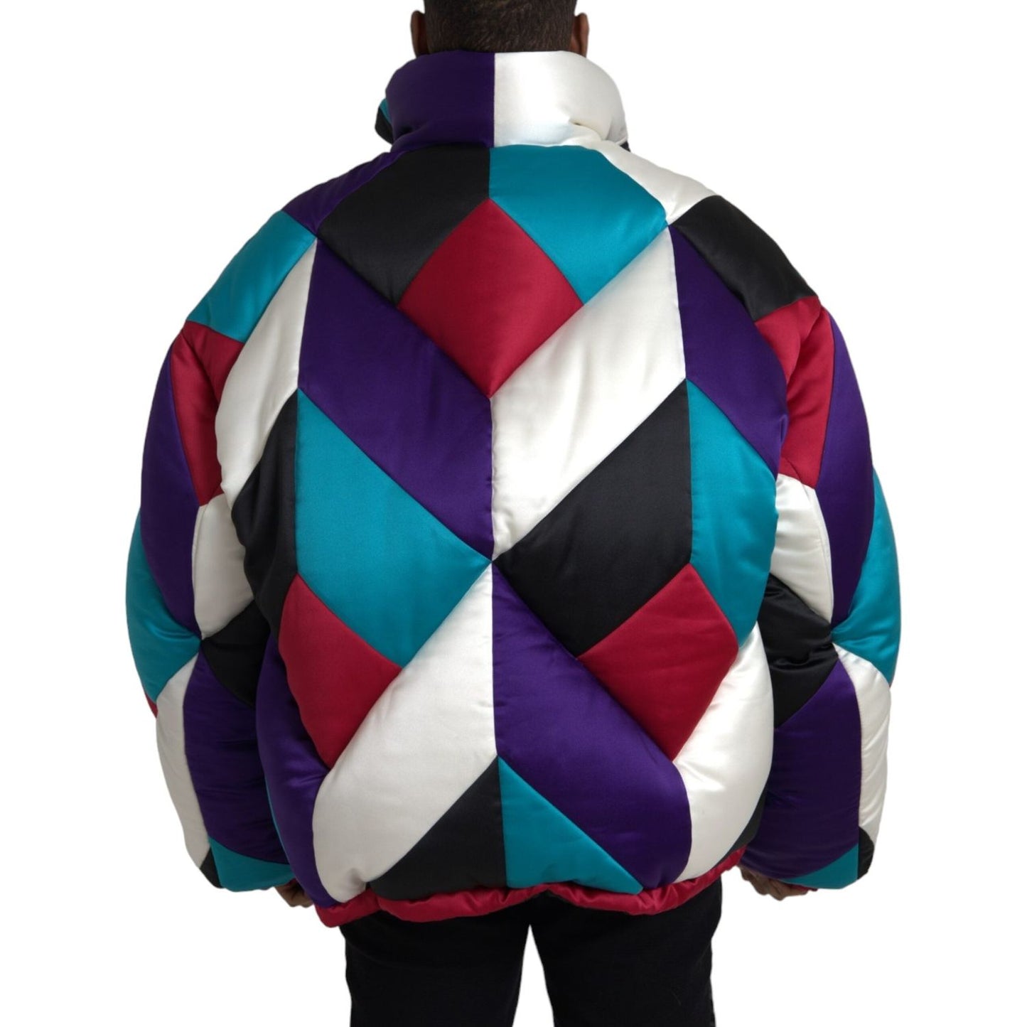 Dolce & Gabbana Multicolor Logo Windbreaker Puffer Jacket Dolce & Gabbana