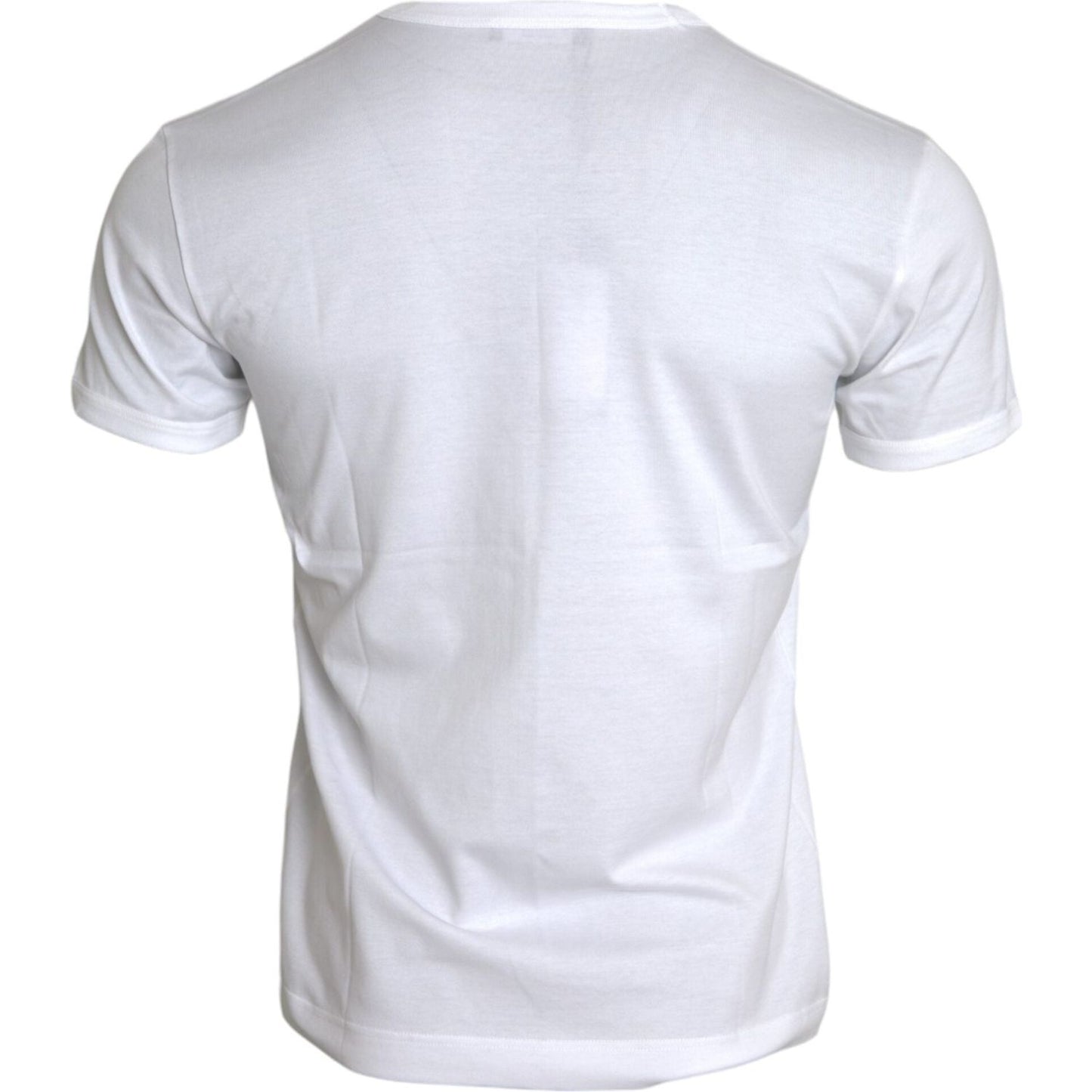 Dolce & Gabbana White Cotton Round Neck Short Sleeve T-shirt Dolce & Gabbana