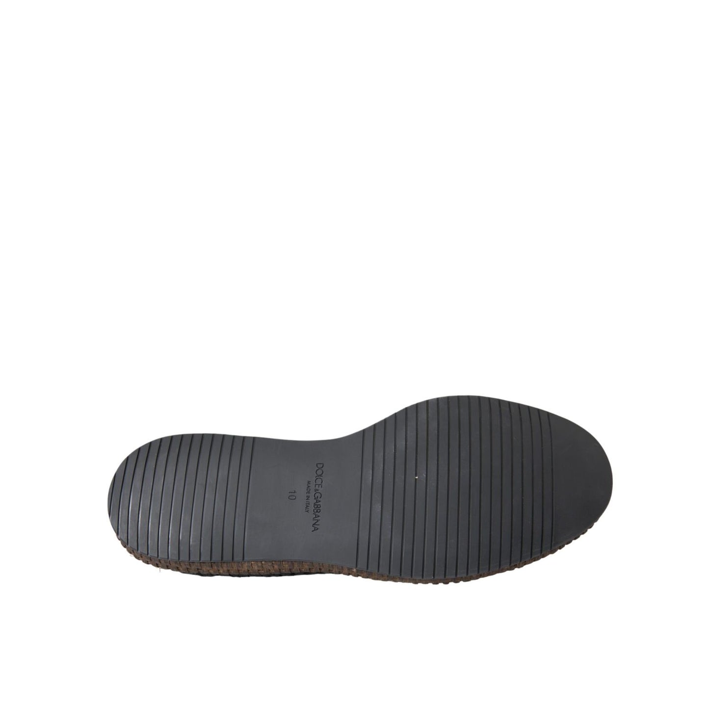 Dolce & Gabbana Black Woven Goat Leather Lace Up Derby Shoes