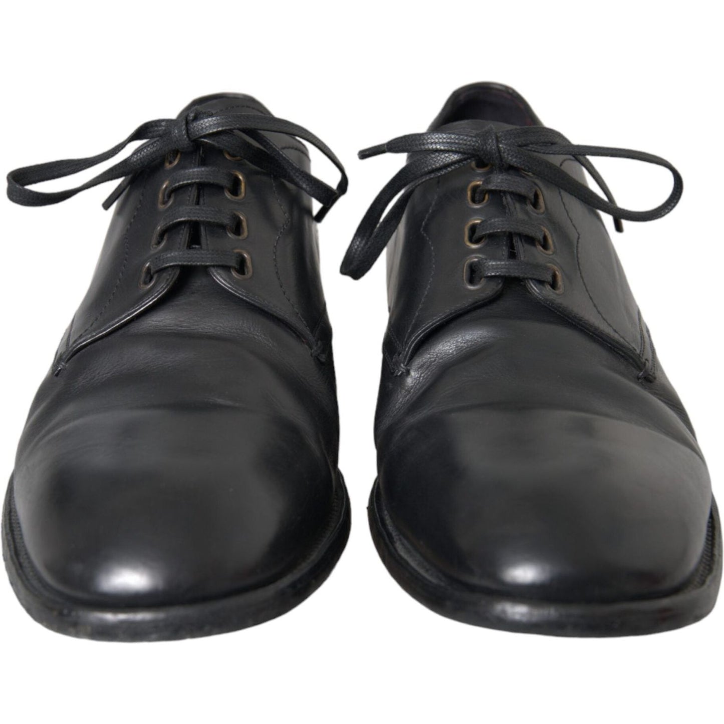 Dolce & Gabbana Black Leather Derby Formal Dress Men Shoes Dolce & Gabbana