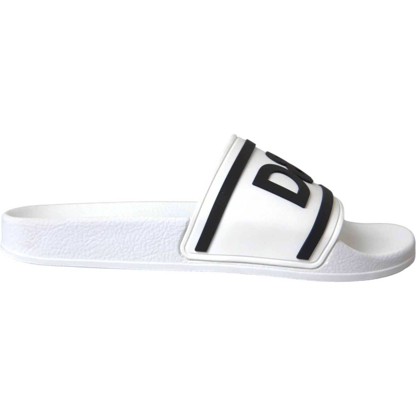 Dolce & Gabbana White Black Sandals Rubber Beachwear Shoes Dolce & Gabbana