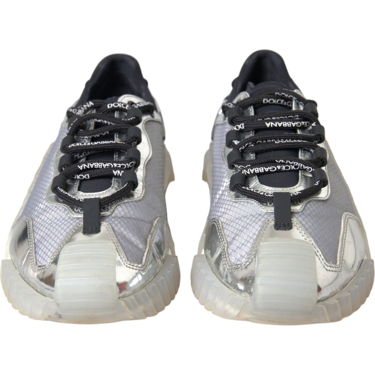 Dolce & Gabbana Silver Black Nylon NS1 Low Top Sneakers Men Shoes Dolce & Gabbana