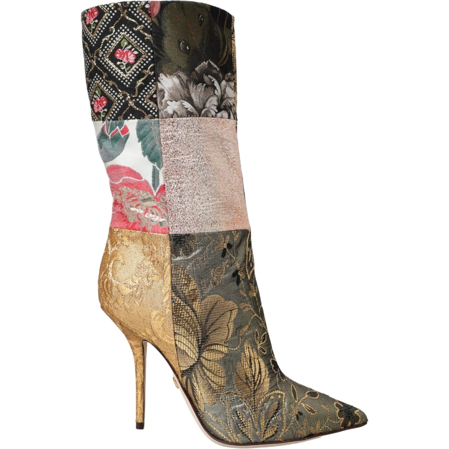 Dolce & Gabbana Multicolor Patchwork Print Heeled Boots Shoes Dolce & Gabbana