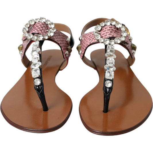 Dolce & Gabbana Multicolor Crystal Sandals Flip Flops Shoes Dolce & Gabbana