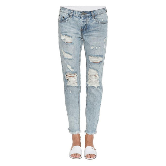 One Teaspoon Light Blue Cotton Women Jean One Teaspoon