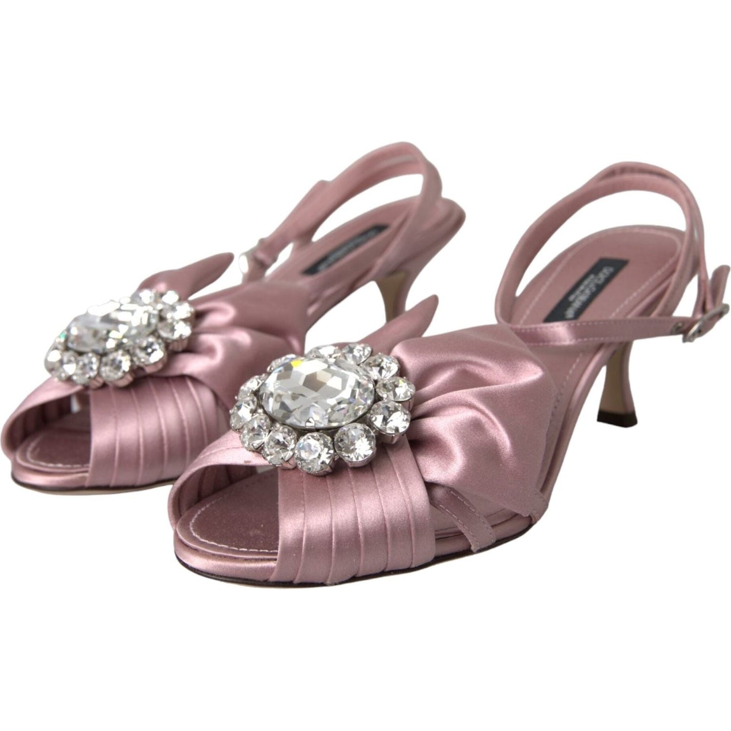 Dolce & Gabbana Pink Keira Crystal Heels Sandals Shoes Dolce & Gabbana