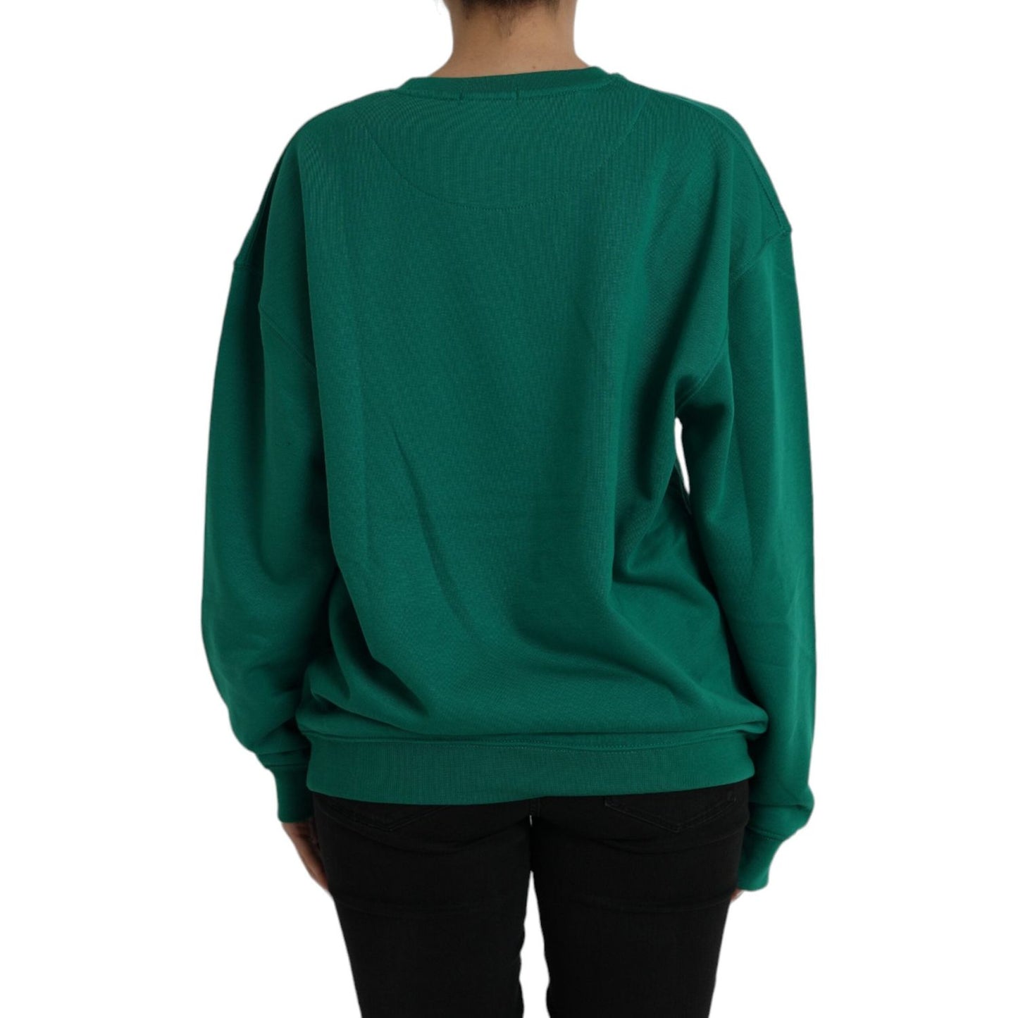 Philippe Model Green Cotton Logo Print Long Sleeves Pullover Sweater