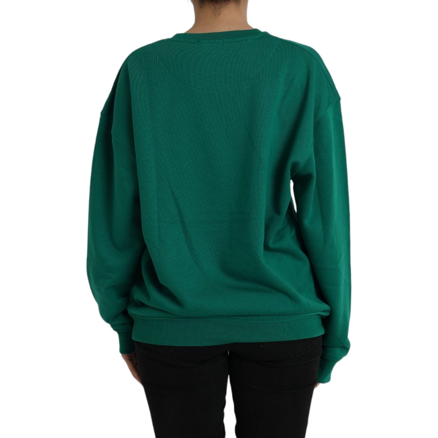 Philippe Model Green Cotton Logo Print Long Sleeves Pullover Sweater