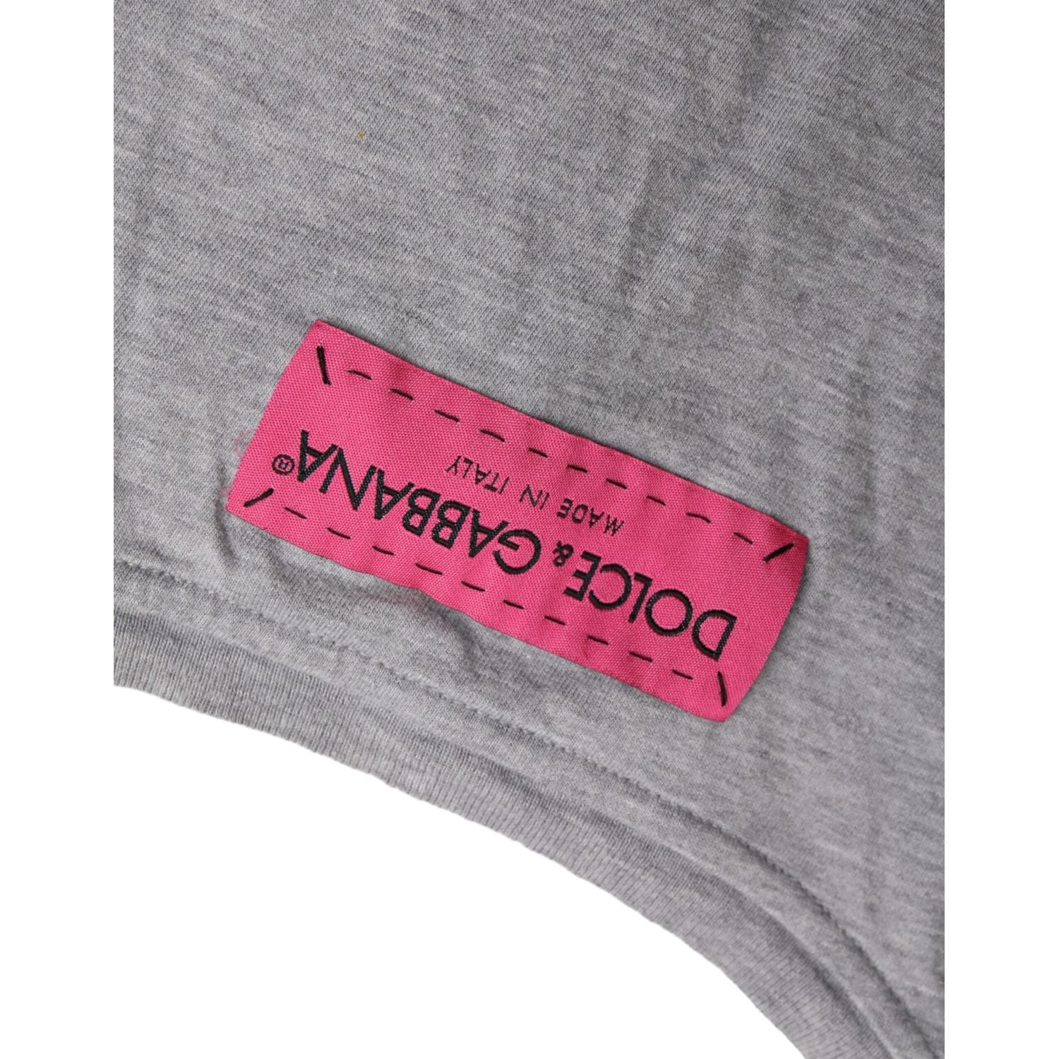 Dolce & Gabbana Gray Cotton L'Amore E'Bellezza Top T-shirt