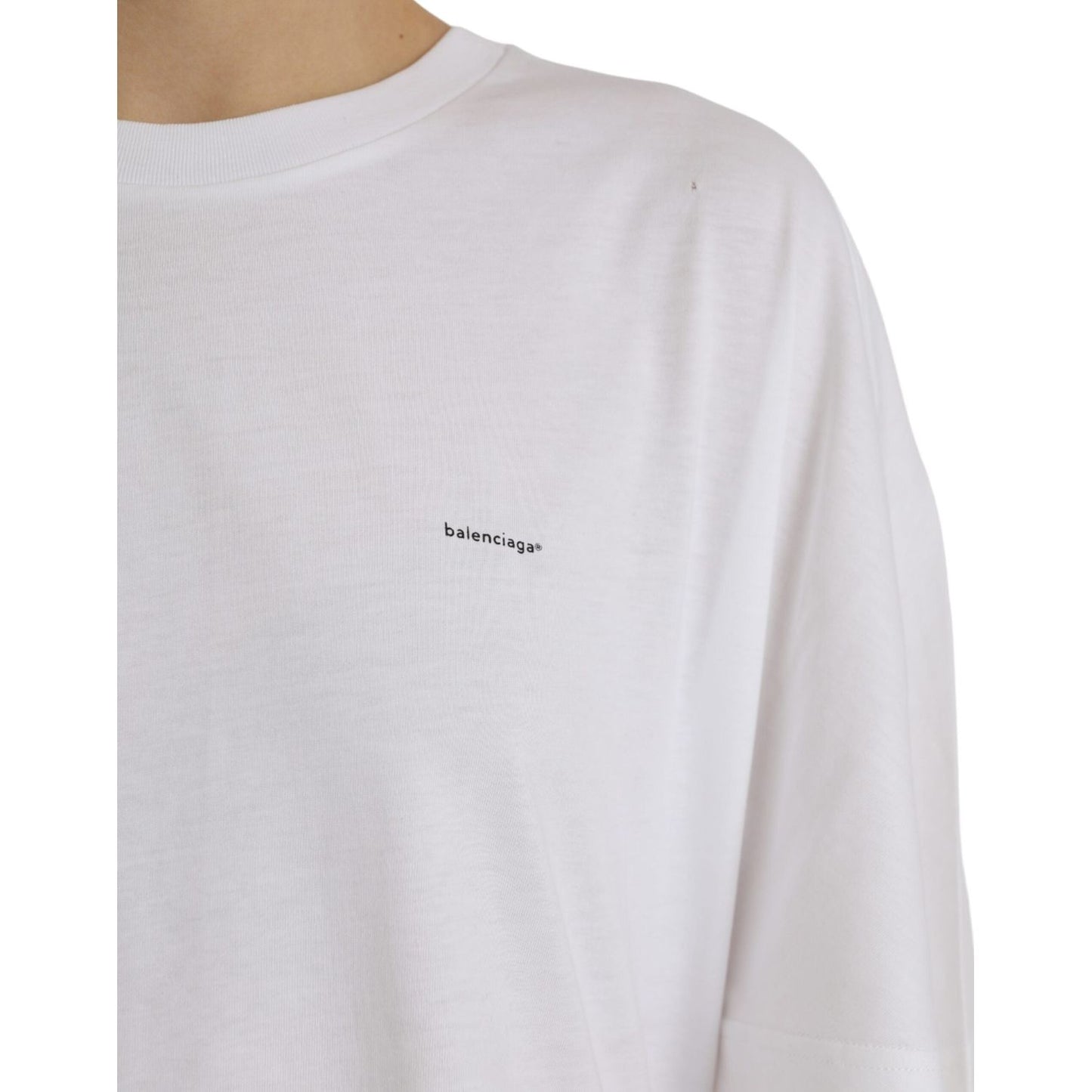 Balenciaga White Cotton Crew Neck Short Sleeves T-shirt Balenciaga