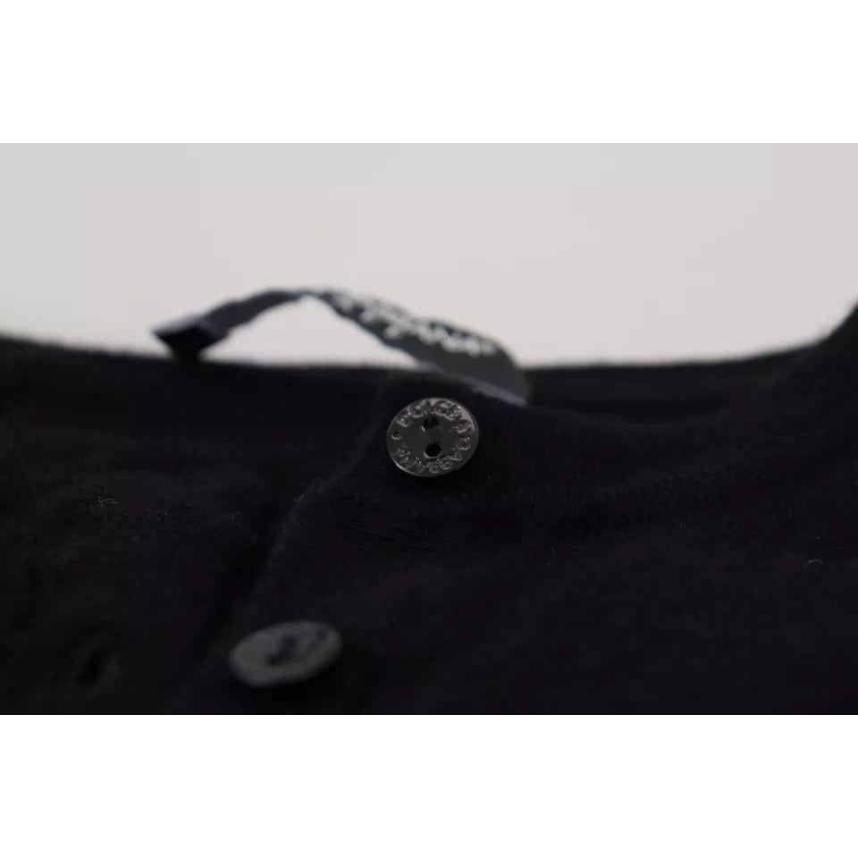 Dolce & Gabbana Black Button Down Slim Cardigan Wool Sweater Dolce & Gabbana