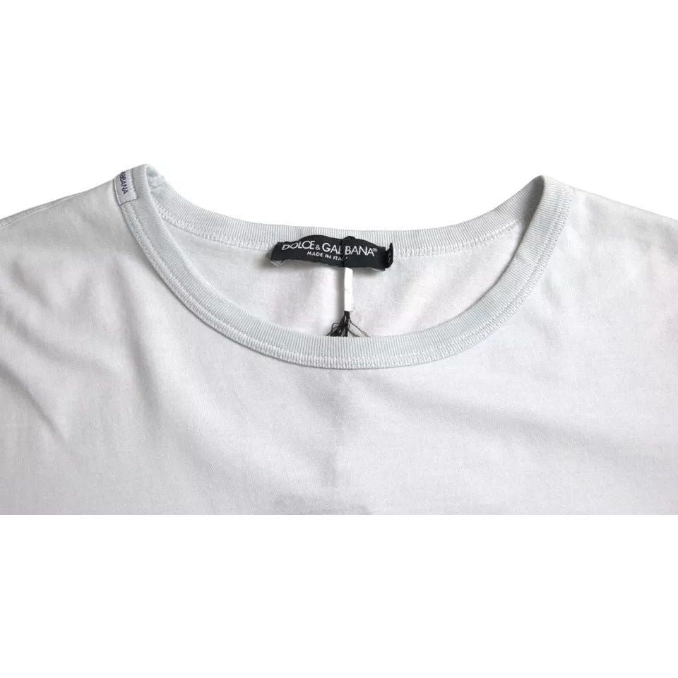 Dolce & Gabbana White Cotton Round Neck Short Sleeve T-shirt Dolce & Gabbana