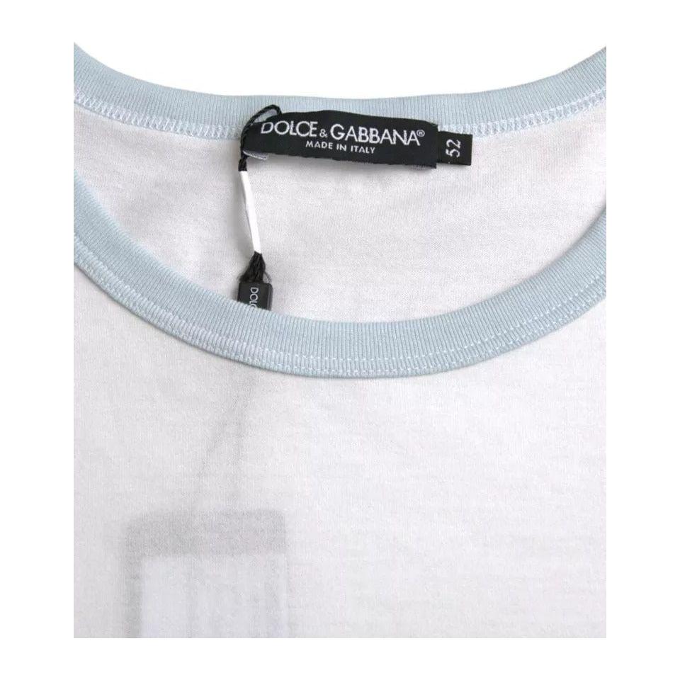 Dolce & Gabbana White Cotton Round Neck Short Sleeve T-shirt Dolce & Gabbana