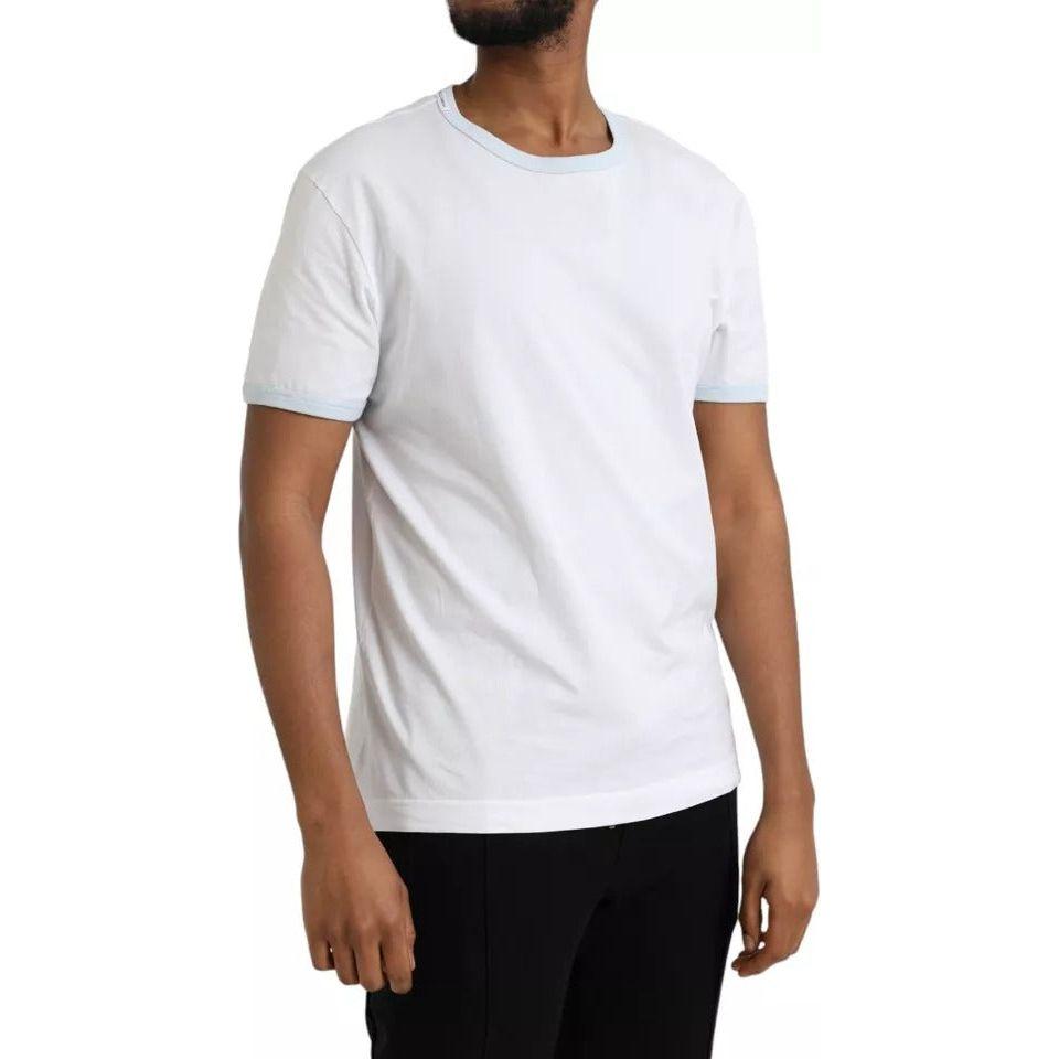 Dolce & Gabbana White Cotton Round Neck Short Sleeve T-shirt Dolce & Gabbana