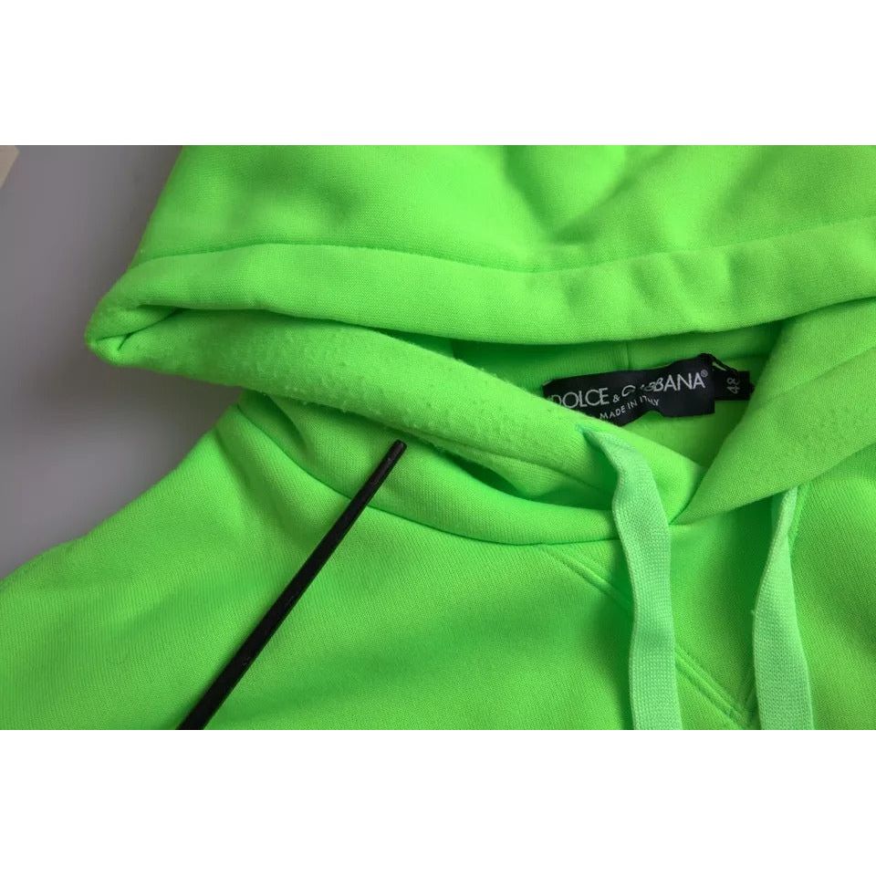 Dolce & Gabbana Neon Green Logo Pullover Hooded Sweatshirt Sweater Dolce & Gabbana