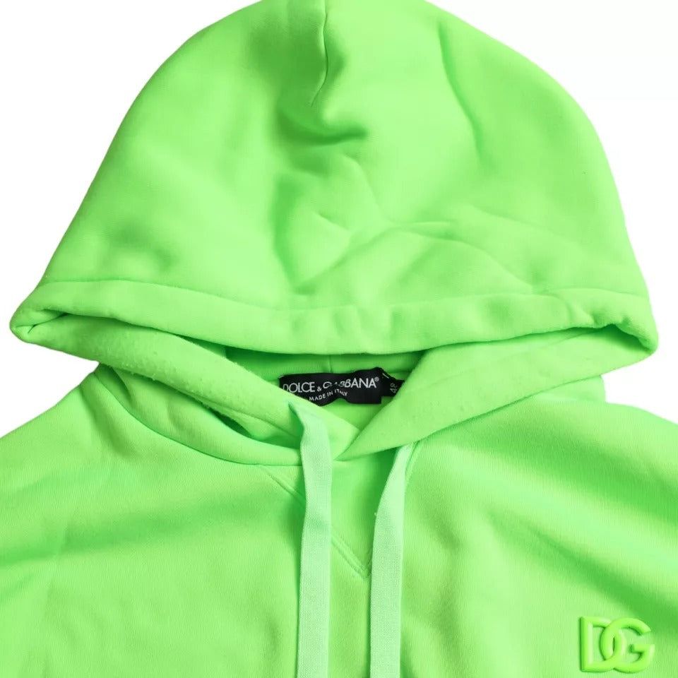 Dolce & Gabbana Neon Green Logo Pullover Hooded Sweatshirt Sweater Dolce & Gabbana