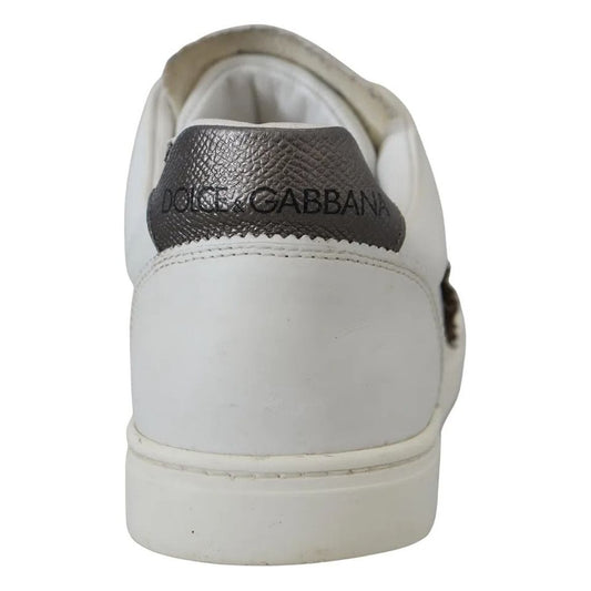 Dolce & Gabbana White Leather Heart Low Top Sneakers Casual Shoes Dolce & Gabbana