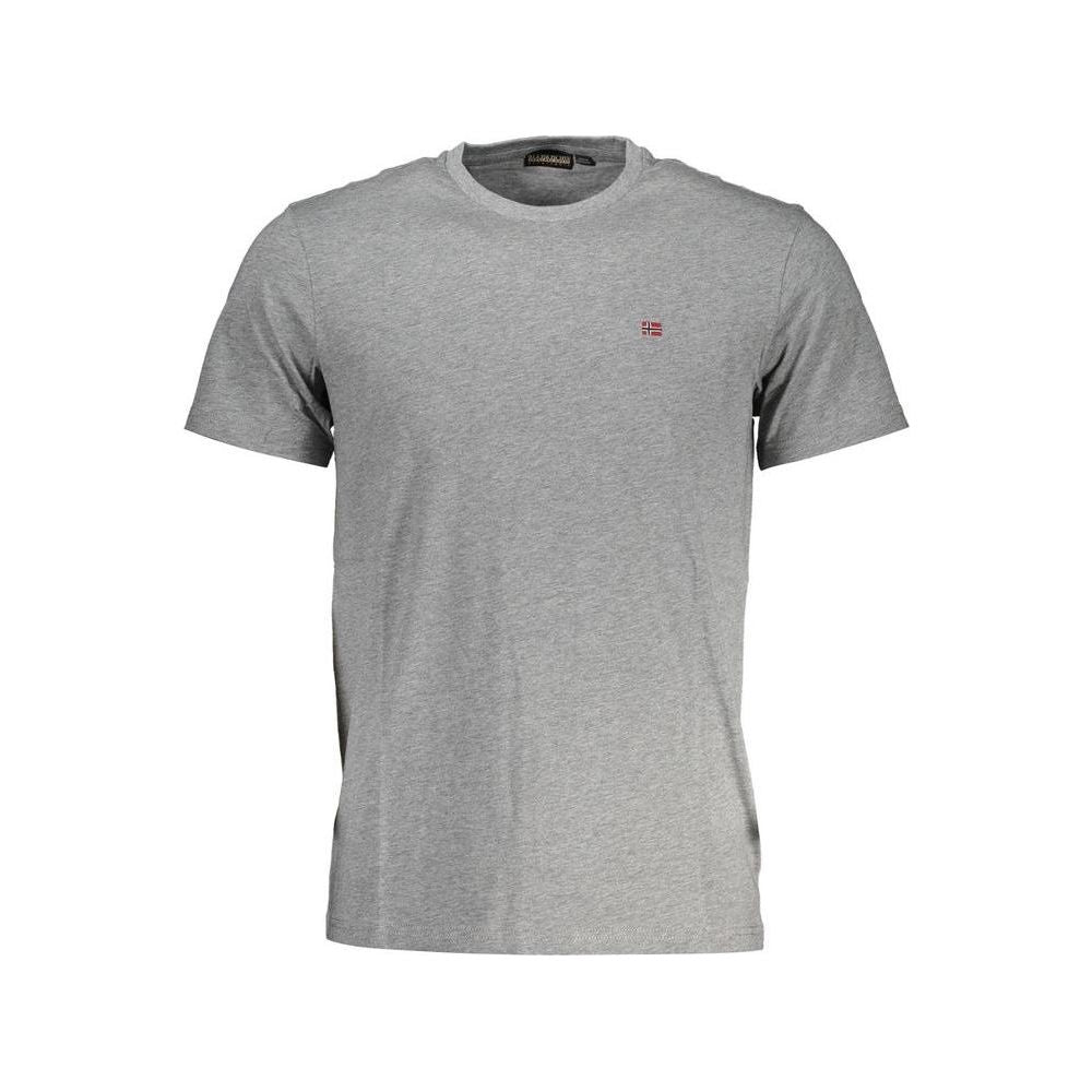 Napapijri Gray Cotton Men T-Shirt Napapijri