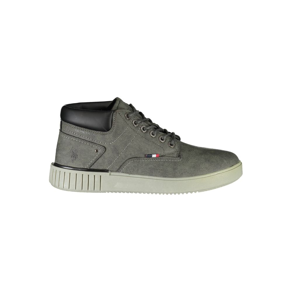 U.S. POLO ASSN. Elegant Gray Lace-Up Boots with Contrast Details U.S. POLO ASSN.