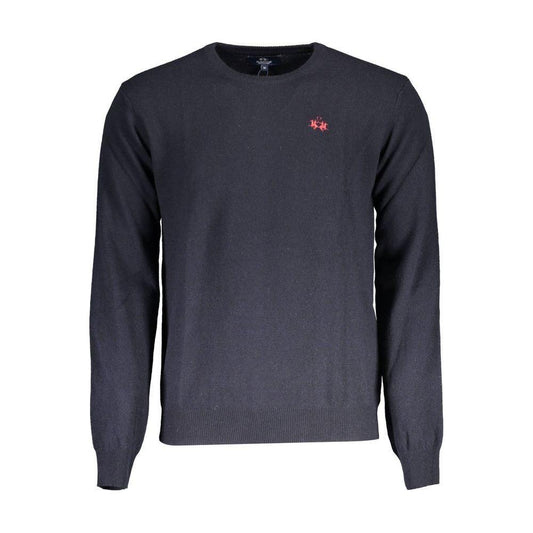 La Martina Blue Wool Men Sweater La Martina