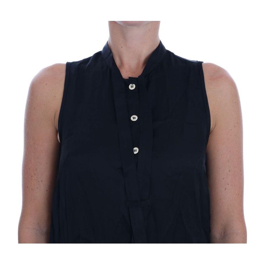 Versace Jeans Chic Sleeveless Black Shirt Blouse Blouse Top Versace Jeans