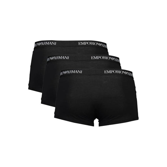 Emporio Armani Black Cotton Men Trunk Emporio Armani