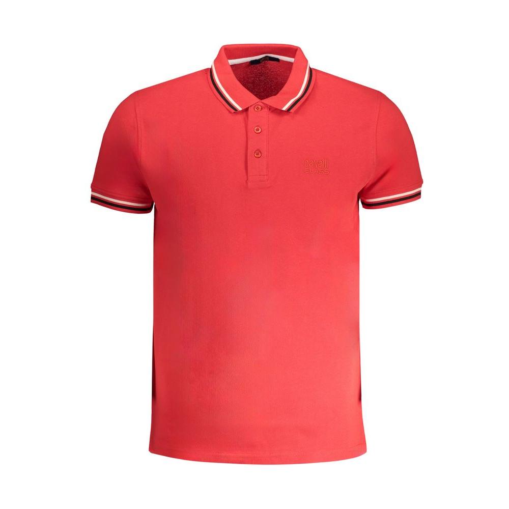 Cavalli Class Red Cotton Polo Shirt Cavalli Class