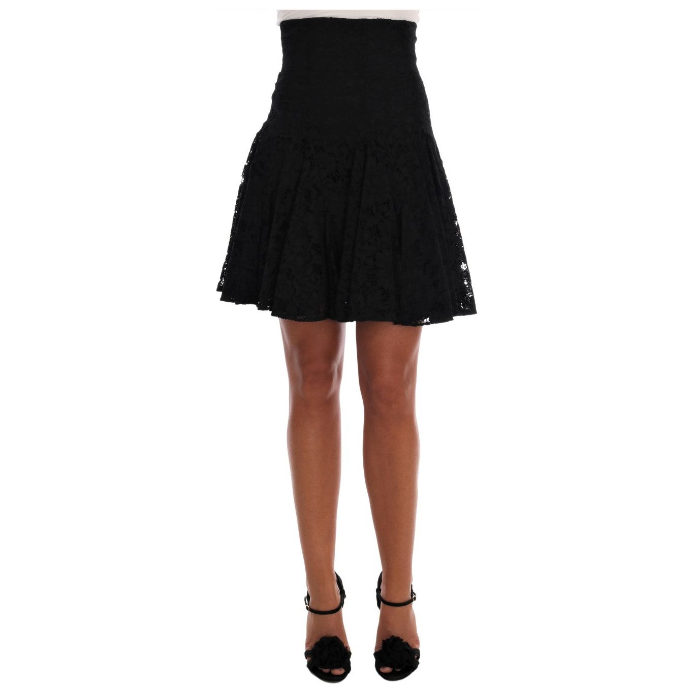 Dolce & Gabbana Elegant Floral Lace A-Line Mini Skirt Dolce & Gabbana