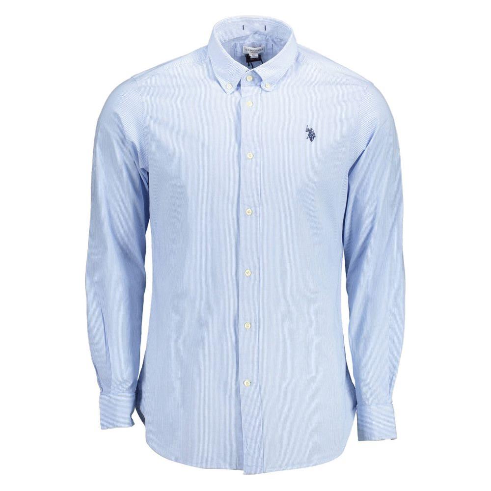 U.S. POLO ASSN. Light Blue Cotton Men Shirt U.S. POLO ASSN.