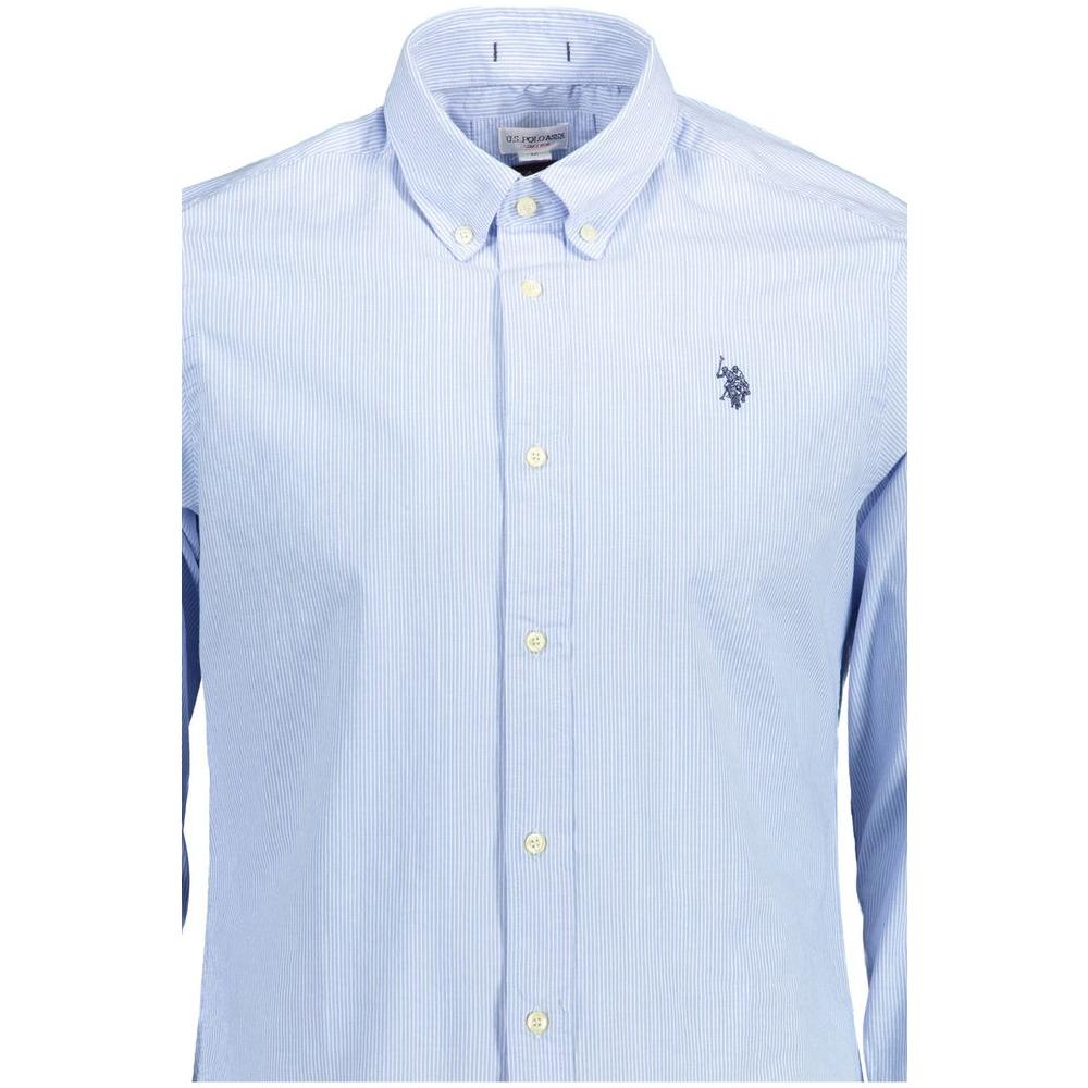 U.S. POLO ASSN. Light Blue Cotton Men Shirt U.S. POLO ASSN.