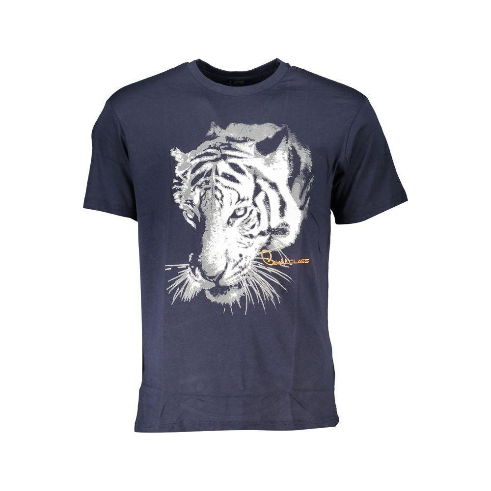 Cavalli Class Blue Cotton T-Shirt Cavalli Class