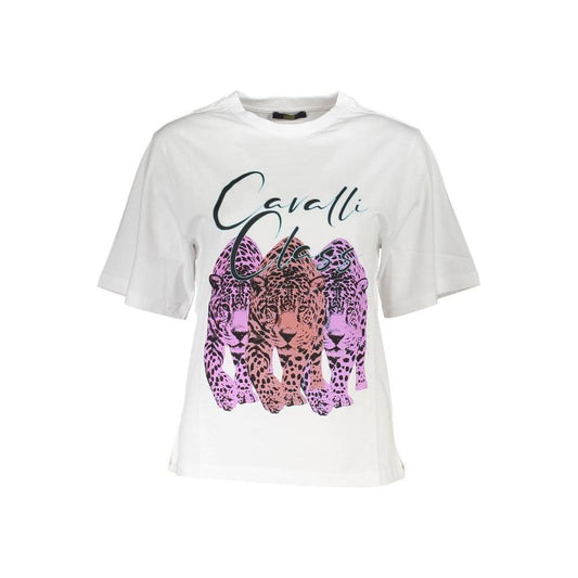 Cavalli Class White Cotton Women T-Shirt Cavalli Class