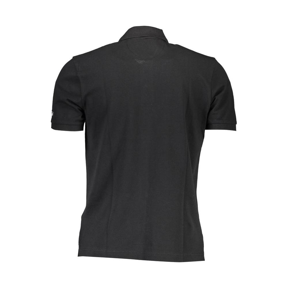 La Martina Black Cotton Men Polo Shirt La Martina