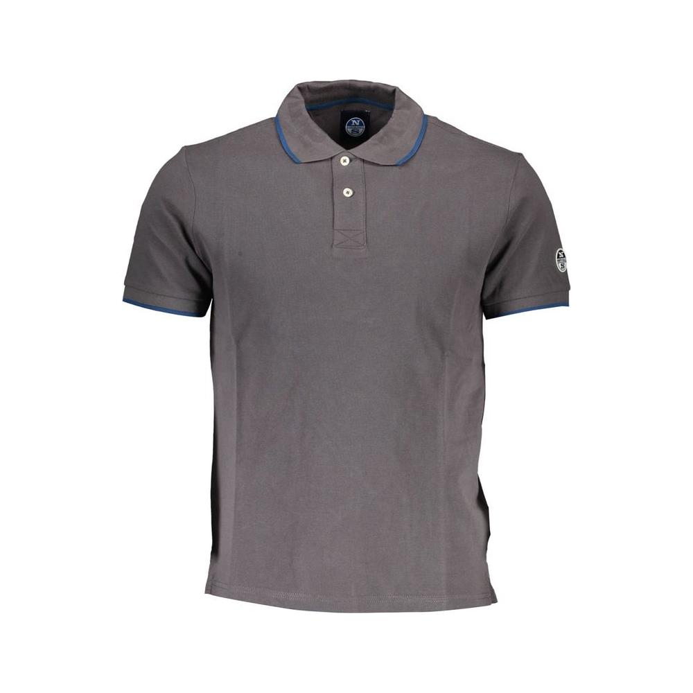 North Sails Gray Cotton Men Polo Shirt North Sails