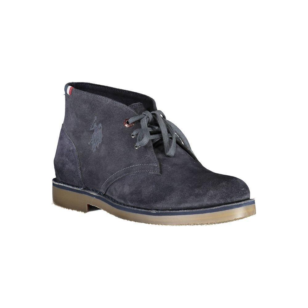 U.S. POLO ASSN. Blue Leather Men Ankle Boot U.S. POLO ASSN.