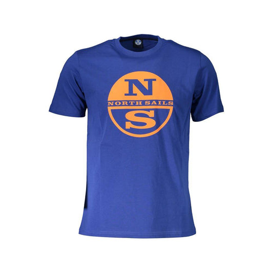 North Sails Blue Cotton Men T-Shirt North Sails