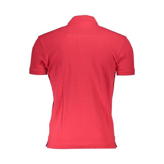 La Martina Red Cotton Men Polo Shirt La Martina