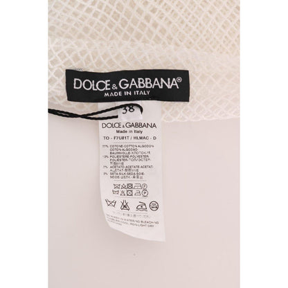 Dolce & Gabbana White Net Tank Transparent Top