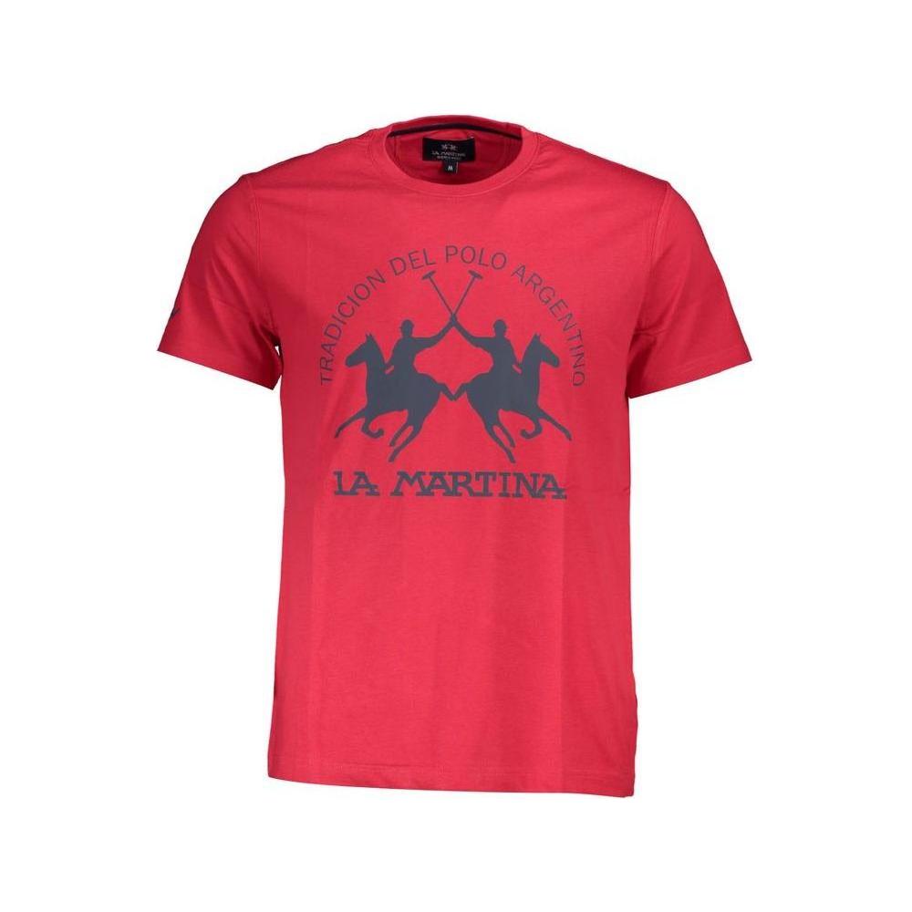 La Martina Red Cotton Men T-Shirt