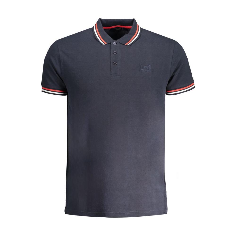 Cavalli Class Blue Cotton Polo Shirt Cavalli Class