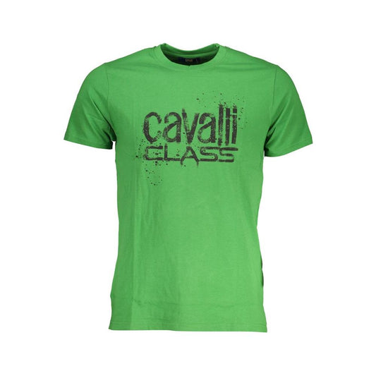 Cavalli Class Green Cotton T-Shirt Cavalli Class